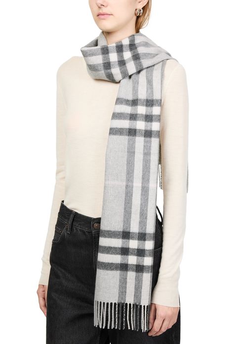 BURBERRY Check cashmere scarf