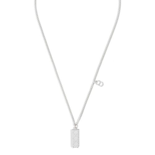 DIOR Halskette mit Cannage Plakettenanhänger