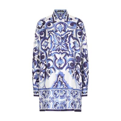 Shop Dolce & Gabbana Silk Twill Shirt In Multicolor