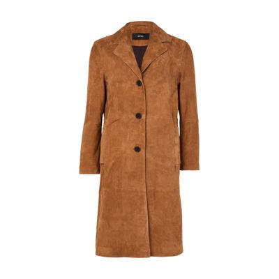 Arma Jella Suede Coat In Brown
