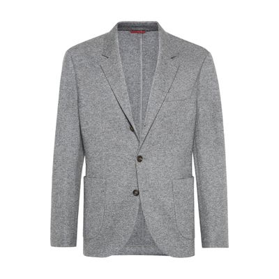 ジャケット Brunello Cucinelli Cashmere jersey blazer monili Grey Brunello Cucinelli Cashmere Jersey Blazer In Grey | ModeSens