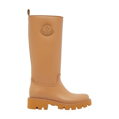 Moncler Kickstream Rubber Rain Boots In Brown