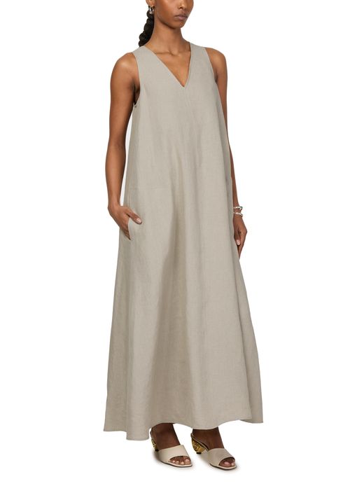 MAX MARA Simeone flare linen maxi dress