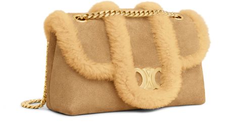 CELINE Sac Celine Victoire Teen modèle veau facon velours et shearling