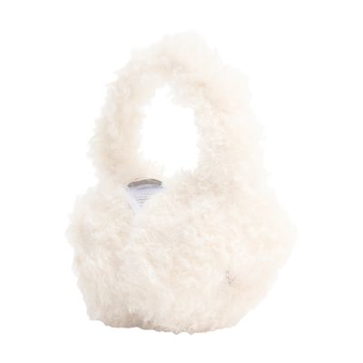 Moncler Teddy Fleece Padded Earmuffs With Adjustable Band In Neutral