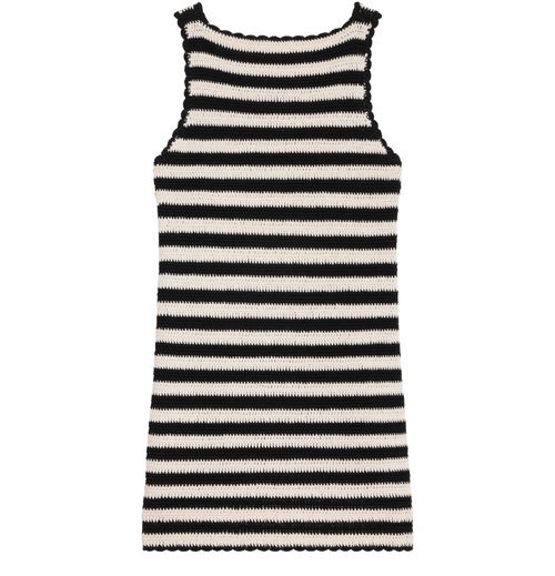 CELINE Triomphe striped in crocheted cotton mini dress