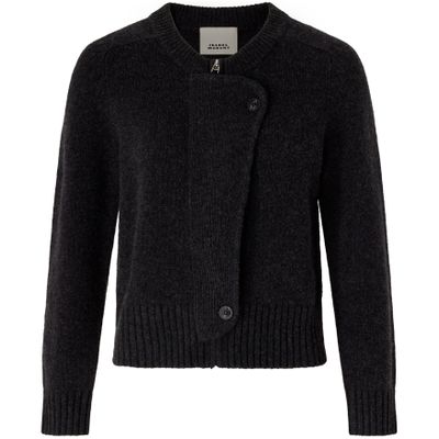 Isabel Marant Murielle Zippered Cardigan In Gray