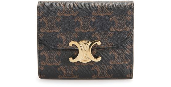 Women's Small Triomphe Wallet in Triomphe Canvas, CELINE