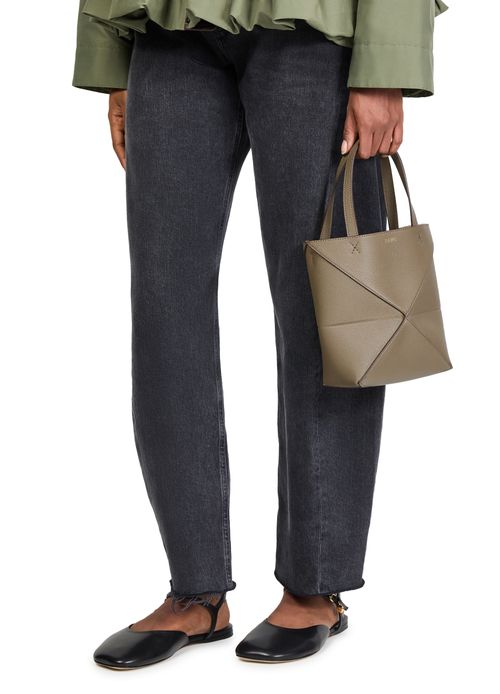 LOEWE Mini Puzzle Fold tote in soft grained calfskin