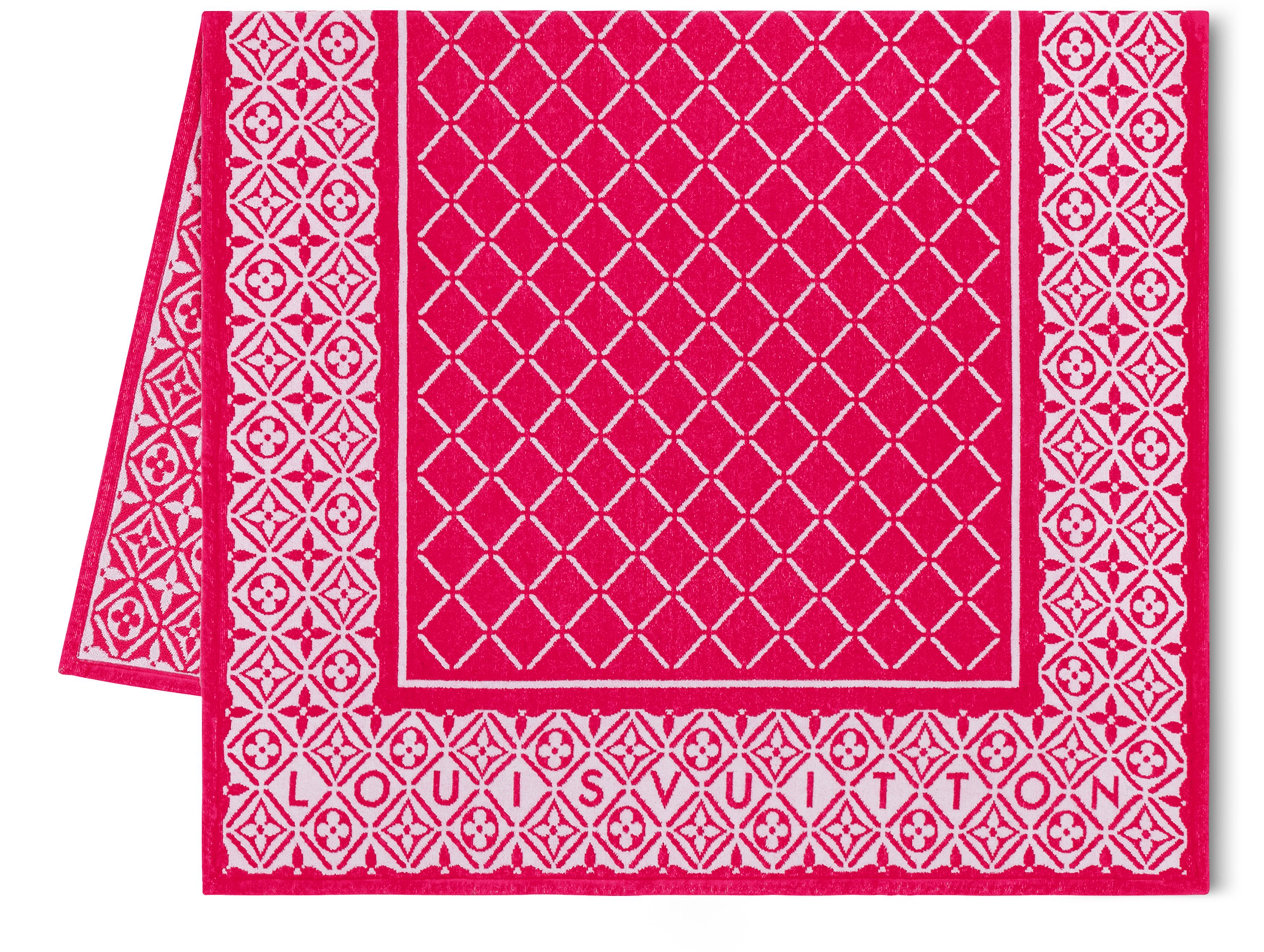 Monogram Flower Tile Beach Towel