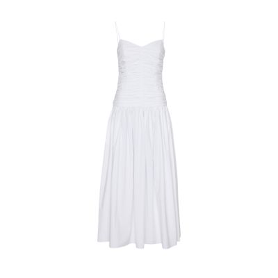 Shop Matteau Gathered Drop Waist Dress In White
