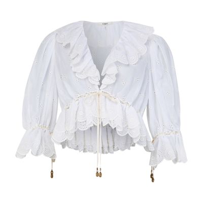 Chloé Cotton Top In White