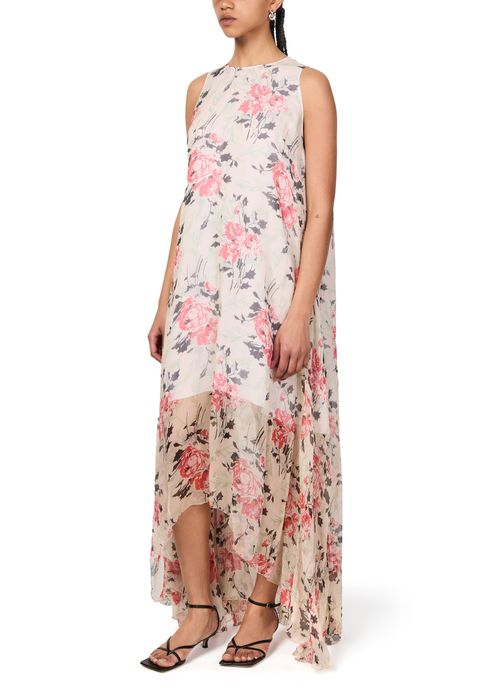 LOEWE Asymmetrical floral print dress