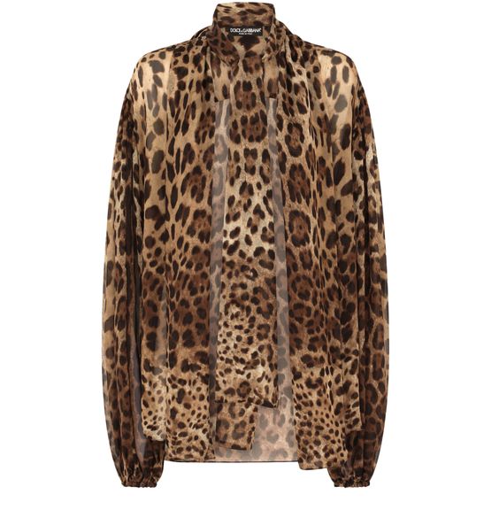 Women s Leopard print chiffon shirt DOLCE GABBANA 24S