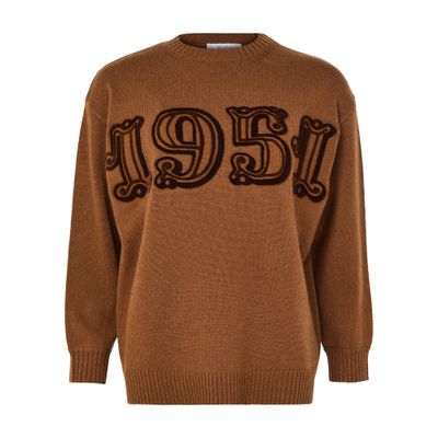 Max Mara Fido Round Neck Sweater In Brown