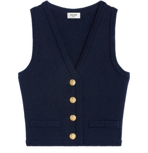 CELINE Cropped gilet in wool