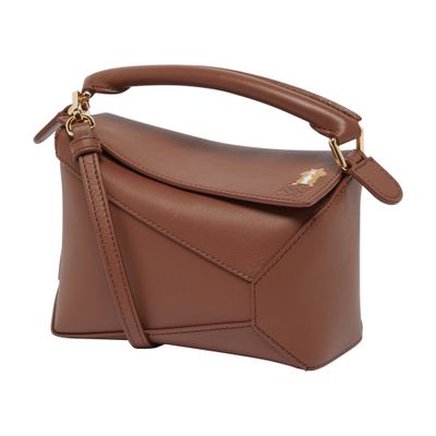 Loewe X Suna Fujita - Hamster Puzzle Edge Classic Calf Leather Mini Bag In Brown