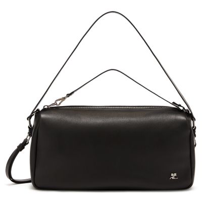 Courrèges Medium Three Sixty Leather Bag In Black