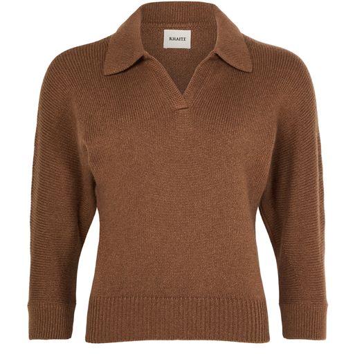 KHAITE Herve cashmere polo neck sweater