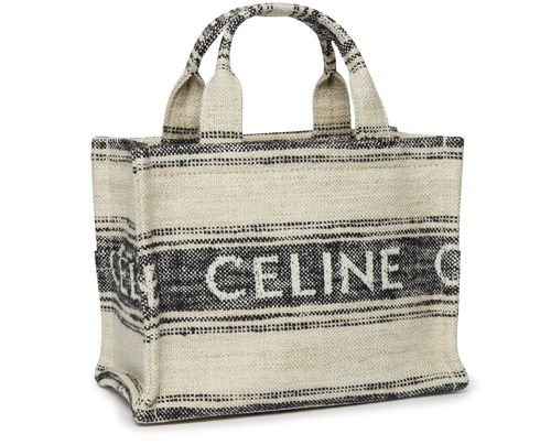 CELINE 타이스 스몰 카바스백 셀린느 자카드가 있는 줄무늬 섬유 소재