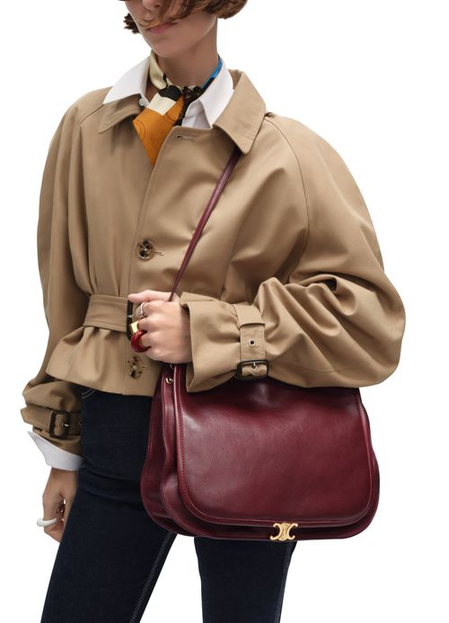 CELINE Soft triomphe besace  in supple shiny lambskin