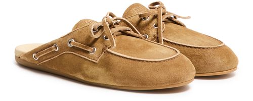 MIU MIU Suede boat-shoe mules