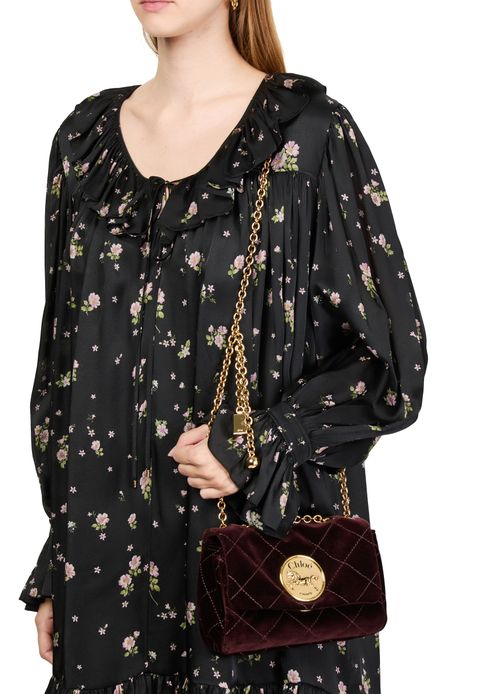 CHLOE Chloe Heritage velvet shoulder bag