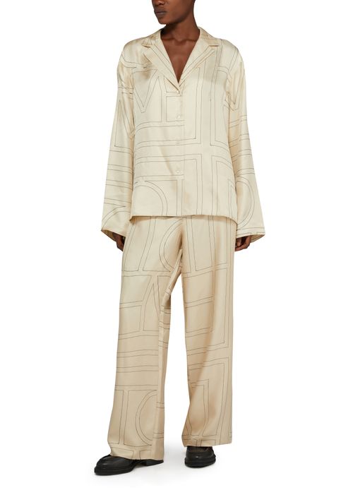 TOTEME Seide Pyjama-Hose Monogram