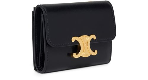 CELINE Compact wallet Triomphe in shiny calfskin