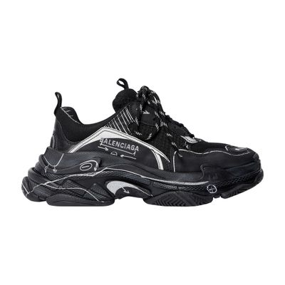 Balenciaga Triple S Sneakers In Black,white