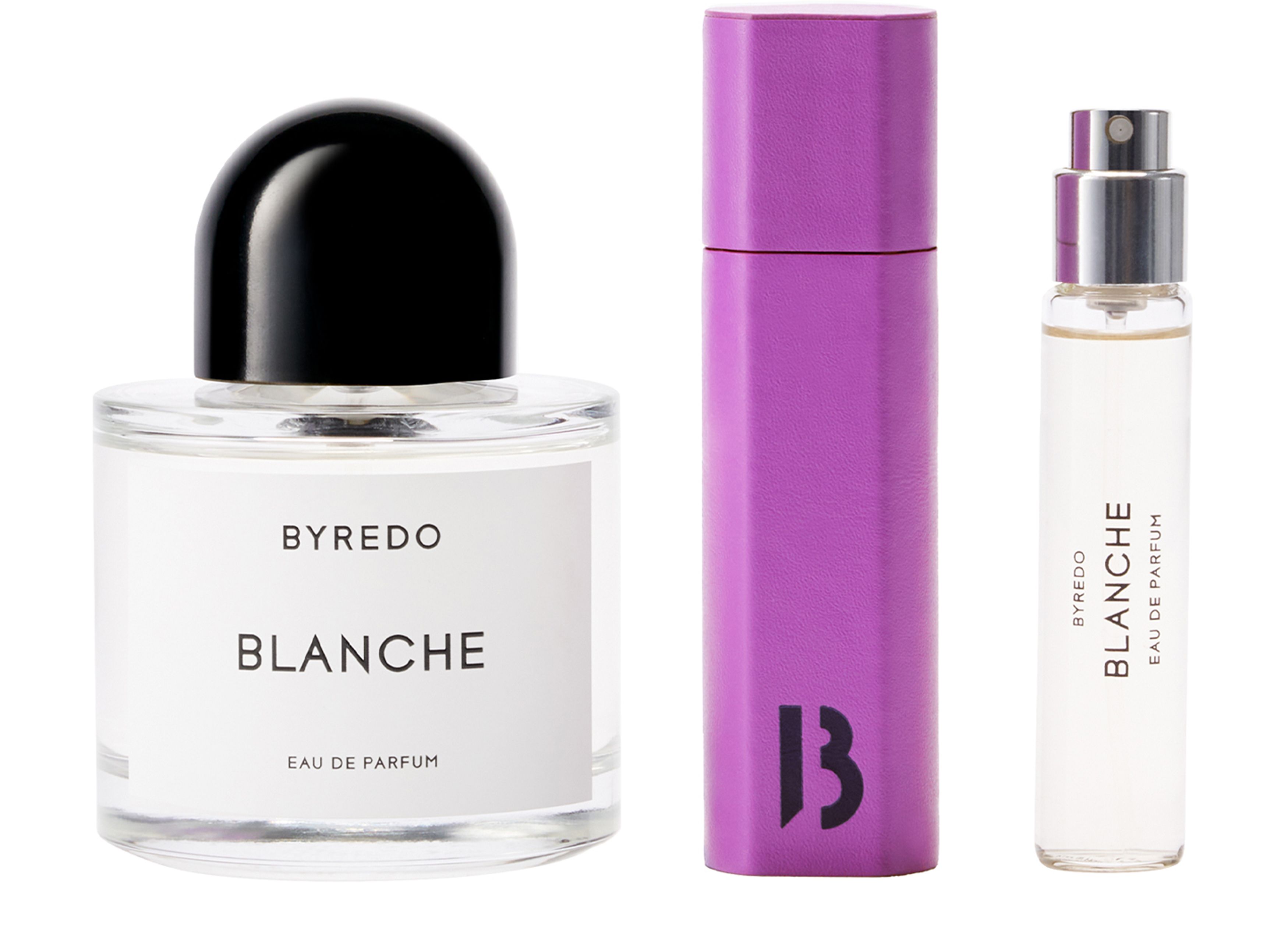 Blanche eau de parfum and leather travel case set