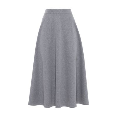 Brunello Cucinelli Women's Stretch Cotton Midi Circle Skirt In Grey
