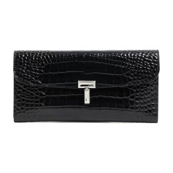 toteme★T-Lock croco-embossed wallet black croco-embossed toteme★T-Lock black wallet