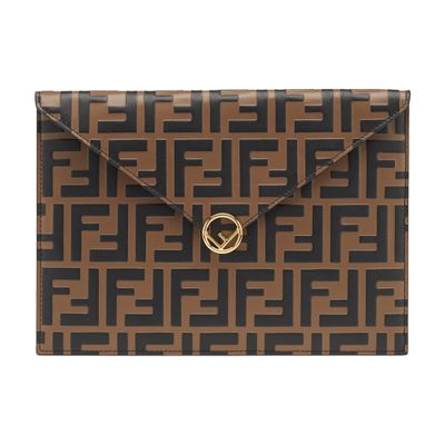 Fendi Flat Pouch In Brown