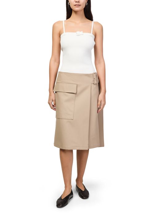 COURREGES Buckle rib knit top