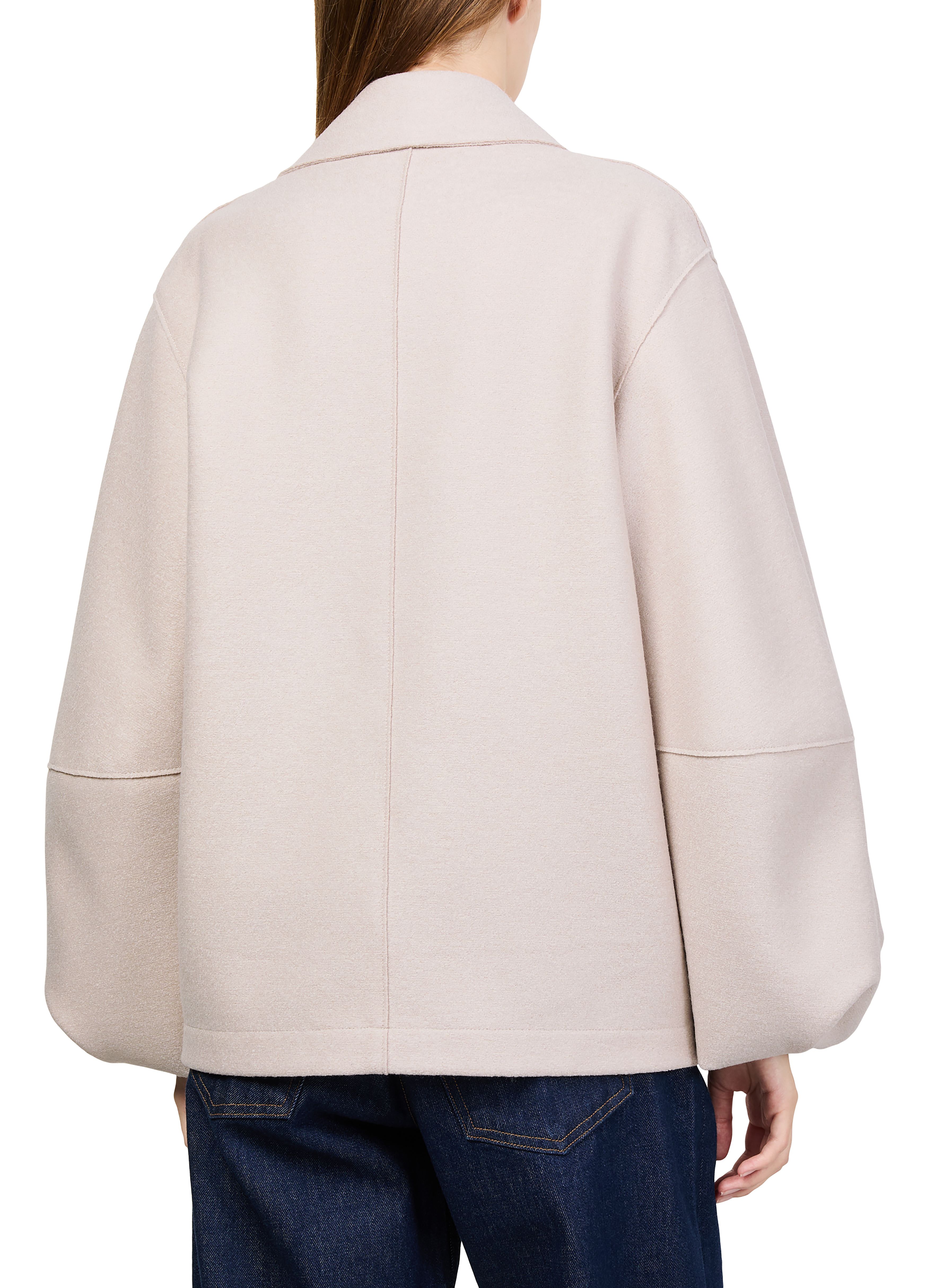 Puff-sleeved jacket in pressed wool thumbnail 5