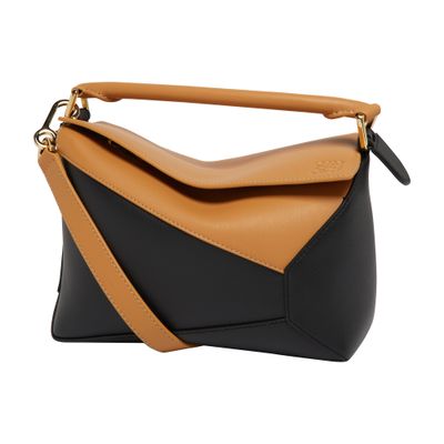 Loewe Womens Warm Desert/black Puzzle Edge Small Leather Cross-body Bag In Warm_desert_black