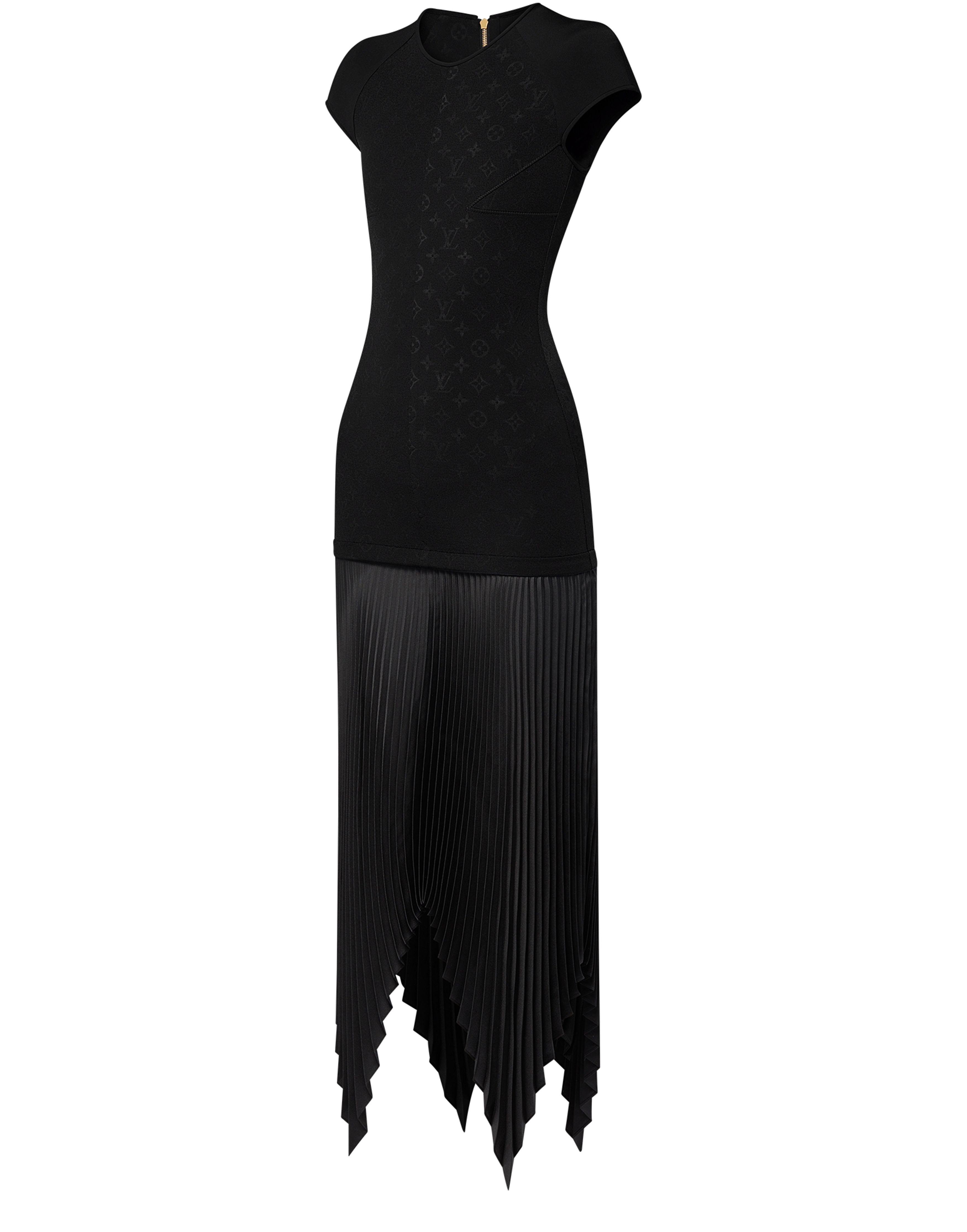 Embossed Monogram Pleated Dress thumbnail 3