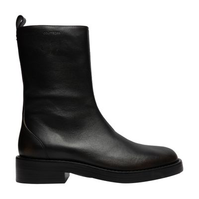 Courrèges Used Leather Chelsea Boots In Chocolat_noir