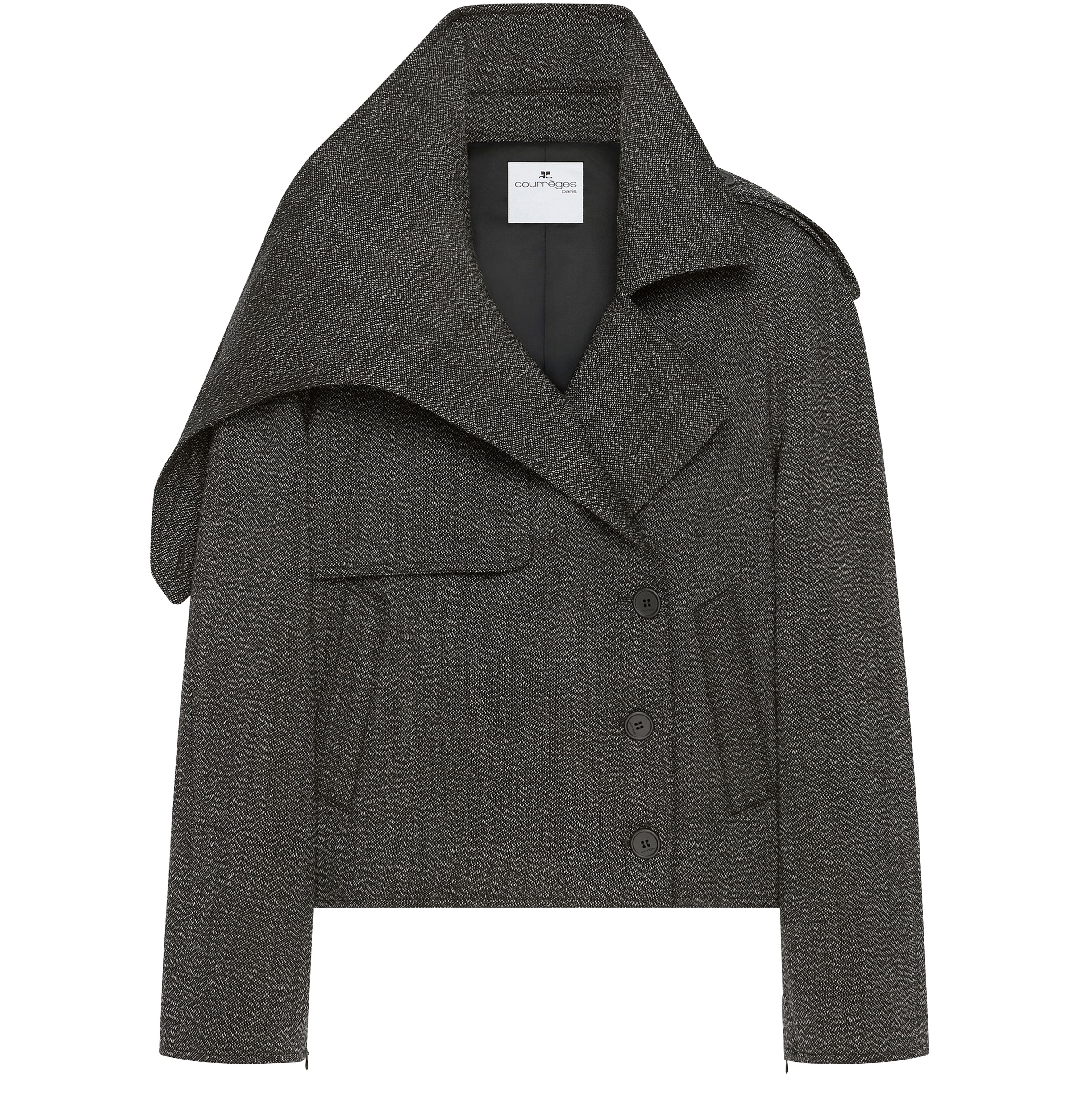 Oblique caviar wool coat