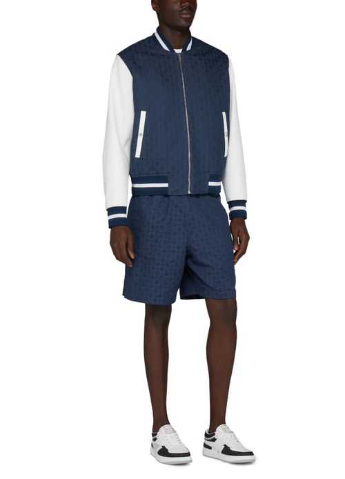 GIVENCHY Varsity jacket in denim monogram 72 and leather