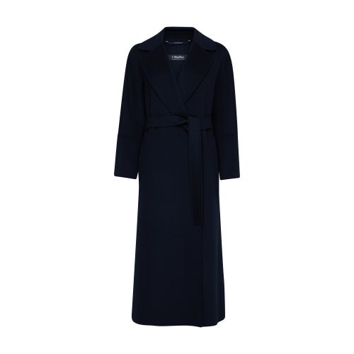 's Max Mara Belted Long Coat In Blu_marino
