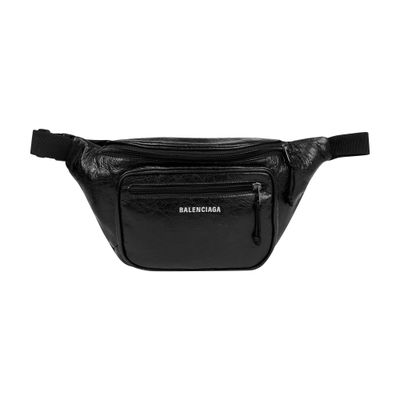 Shop Balenciaga Explorer Belt Bag In Black