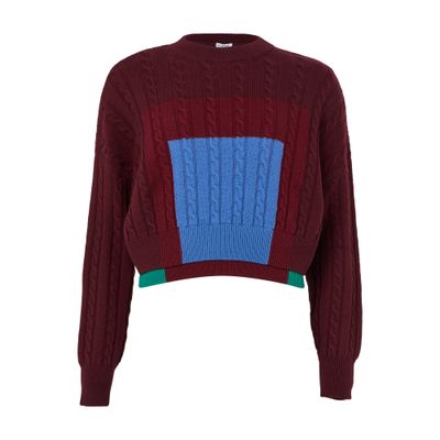 Loewe Round Neck Sweater In Burgundy