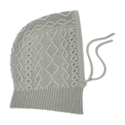 Bompard Cable Knit Balaclava In Gray