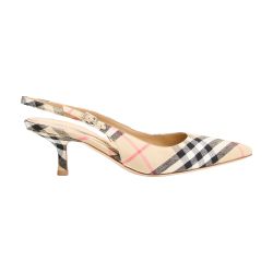 Women's Birdie Check slingback pumps | BURBERRY | 24S