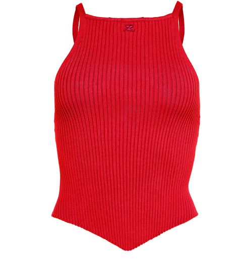 COURREGES Signature pointy rib knit top