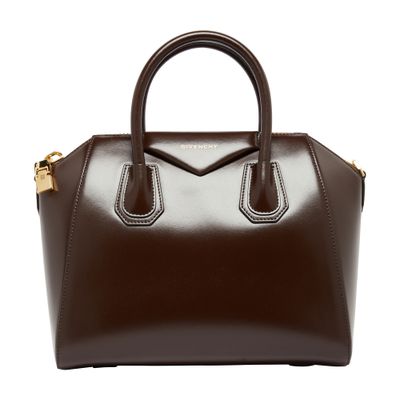 Givenchy Small Antigona Bag In Box Leather In Brown