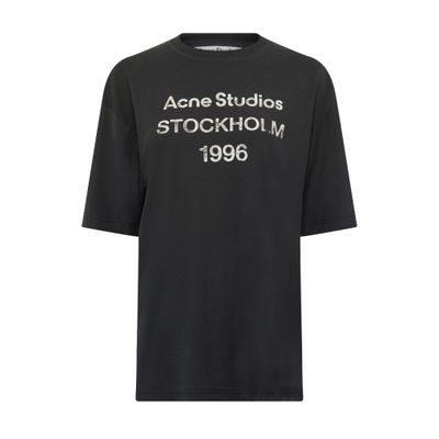 Acne Studios Logo T-shirt Faded Black In Faded Black