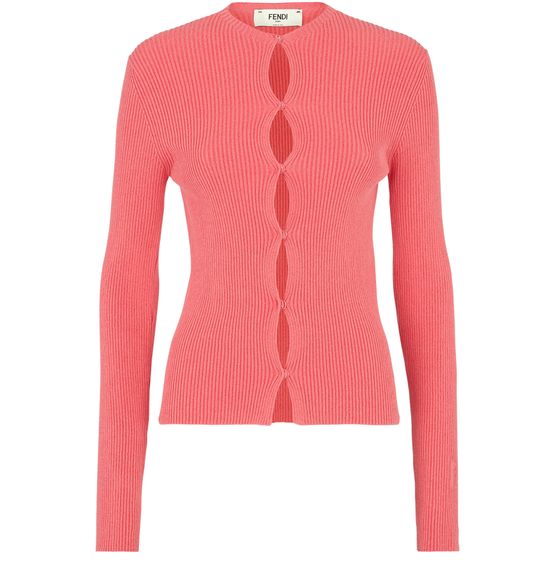 Fendi logo deals cardigan